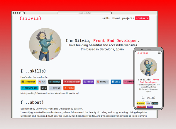 snapshots of this website in different devices